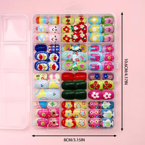 288 piezas de <span class=keywords><strong>uñas</strong></span> postizas ABS <span class=keywords><strong>para</strong></span> niñas, coloridas y lindas, con diseño de dibujos animados, juego completo de <span class=keywords><strong>uñas</strong></span> con <span class=keywords><strong>pegamento</strong></span>, longitud corta. - Product Image 6