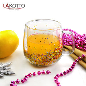 玻璃器皿34cl高硼硅酸盐双壁玻璃，彩色亮片喷雾色 - Product Image 6