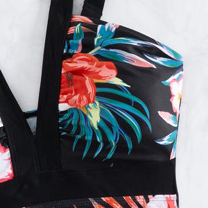 Ensemble de plage 2 pièces pour femmes imprimé floral personnalisé grande taille nouveau maillot de bain une pièce grande taille avec logo sur le devant - Product Image 4