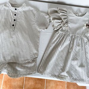 Vente en gros – Nouveauté été 2026 : Ensembles rayés 2 pièces pour enfants – Robes pour sœurs et frères - Product Image 5
