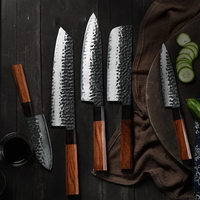 Vente en gros ensemble de couteau de cuisine en acier inoxydable ensemble de couteaux de chef japonais manche en bois couteaux de cuisine ensemble de couteaux pour la cuisine