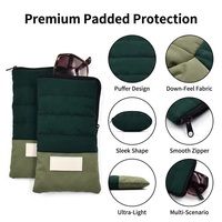Étui à lunettes matelassé personnalisé effet duvet avec fermeture éclair, pochette de rangement portable pour lunettes de soleil et de vue