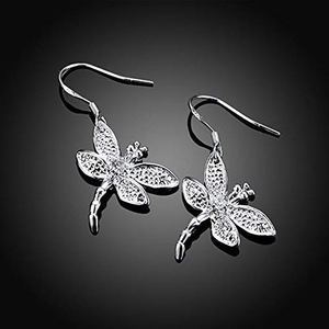 Orecchini a perno con cristalli a forma di libellula da donna, stile insetto, accessori per uso quotidiano - Product Image 2