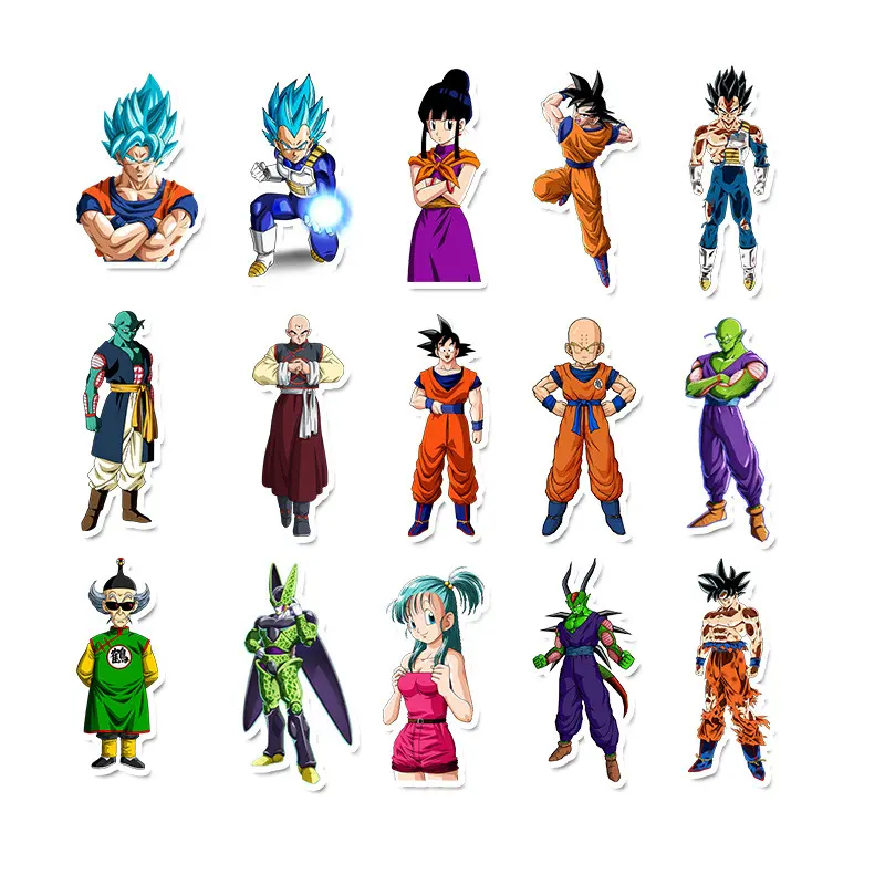 Kostenloser Versand Drops hipping japanischen Anime Dragon Ball Z Charakter Bulma Goku Laptop Aufkleber Telefon Aufkleber Pack 50 pcs