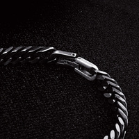 Bracelet en acier inoxydable poli pour hommes, chaîne cubaine de 11mm, 1 pièce
