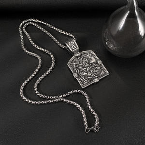Collar de Guerrero Santo de Acero Inoxidable con Colgante de Cruz de San Jorge, Amuleto Medieval de Hip Hop, Joyería Histórica - Product Image 3