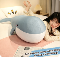 Peluche de Ballena de Algodón Refrescante de Seda de Hielo, Animal Marino de Peluche, Almohada Suave para Abrazar, Muñeco para Dormir, Regalo de Verano Unisex