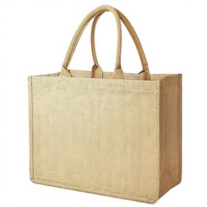 Bolsa de Yute Natural con Diseño de Letras, Cierre de Cremallera, Reutilizable, Ecológica, Tamaño Mediano, Personalizable con Marca, para Compras, Promociones y Venta al por Menor - Product Image 2
