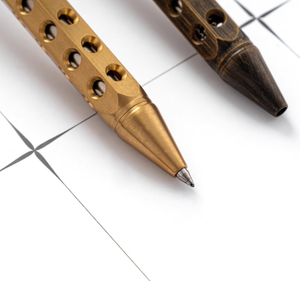 Bolígrafo Retráctil Retro de Cobre Mate, Bolígrafo Hexagonal de Metal de Latón, Bolígrafo de Papelería para Estudiantes - Product Image 4