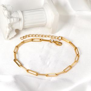 Tobillera de Acero Inoxidable con Baño de Oro de 18K, Minimalista, Apilable, Cadena Delicada para el Pie, Joyería de Playa para Mujer, Verano - Product Image 2