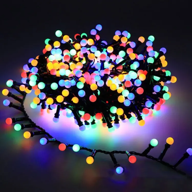 DIY 요정 빛 크리스마스 문자열 EU/미국 플러그 5m 250led LED 체리 볼 빛 화환 빛 결혼식 새해 파티 룸 장식