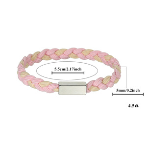 Pulsera de letras para nuevos amantes, cilindro de acero inoxidable, letras, tejido elástico, pequeñ<span class=keywords><strong>a</strong></span> banda de goma, cuerda de mano, regalo para <span class=keywords><strong>novio</strong></span> - Product Image 3