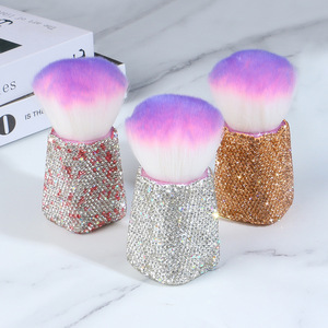 Makeup <b>Brush</b> Clean up Tools Nail Art <b>Brush</b> with Shiny Rhinestones Pink Nail Dust <b>Brush</b> for Manicure Beauty - Product Image 2