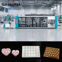 Machine de thermoformage à 4 stations entièrement automatique pour la fabrication de barquettes en plastique pour chocolat avec système de superposition servo