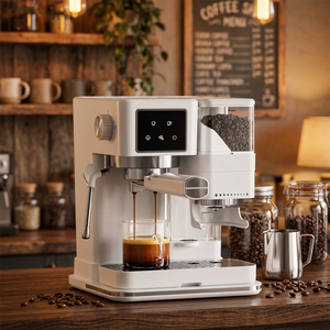 1350W All In One Espresso <b>Coffee</b> <b>Machine</b> Built-in 20W Burr Grinder 15/20Bar Italian Pump Thermoblock Heating Home <b>Coffee</b> Maker - Product Image 1
