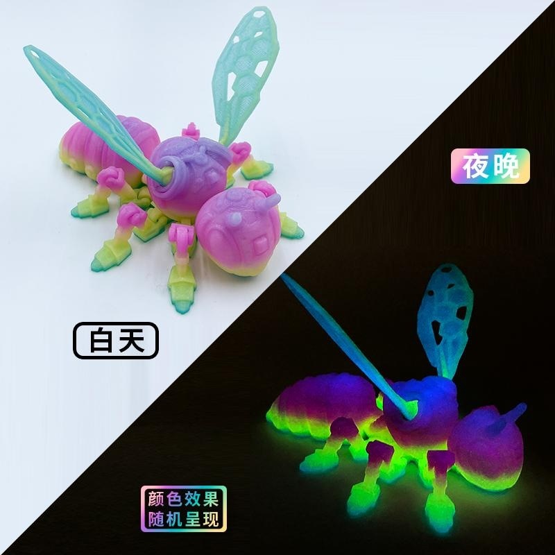 Abeille arc-en-ciel lumineuse colorée de 11 cm