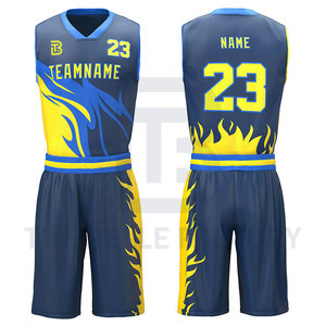 Uniformes de basket-ball conçus sur mesure en polyester 100% de haute qualité vêtements de basket-ball Offre Spéciale respirants et confortables - Product Image 1