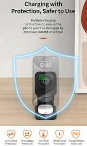 Chargeur sans fil magnétique pliable 3-en-1 avec charge rapide 15W pour montre connectée et téléphone, idéal pour les voyages - Product Image 3