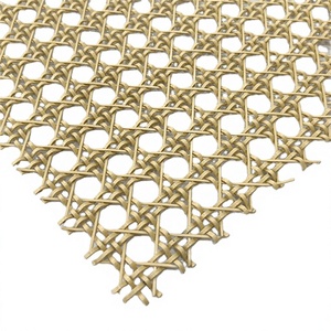Panneaux de treillis décoratifs en maille plate tissée en acier inoxydable doré, à mailles plates ondulées / Couleur et forme personnalisables, pliage possible - Product Image 3