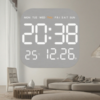 Reloj de pared y escritorio electrónico LED multifuncional blanco, nuevo diseño Simple, dibujo de alambre de Metal caliente analógico-digital transfronterizo