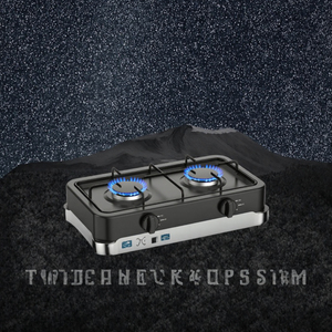 Tafelmodel dubbele gasbrander, metalen, Europese stijl, eenvoudig, klein, draagbaar, voor buiten, huishoudelijk, commercieel, <span class=keywords><strong>mini</strong></span>, 2 branders, butaan, piezo-ontsteking - Product Image 3