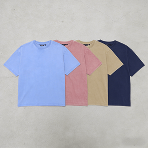 เสื้อยืดโอเวอร์ไซส์ทรงหลวมสไตล์วินเทจฟอกสีแบบแอซิดสำหรับผู้ชาย ผ้าฝ้าย 100% คอเสื้อฟอกสี ไหล่ตก ทรงใหญ่ หนักแน่น สตรีทแวร์ - Product Image 1