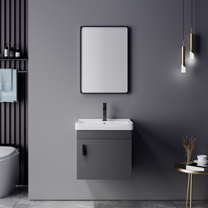 Mueble de Baño Pequeño y Económico de Madera Contrachapada para Montar en la Pared, Mueble de Baño Flotante Moderno que Ahorra Espacio con Lavabo Integrado - Product Image 3