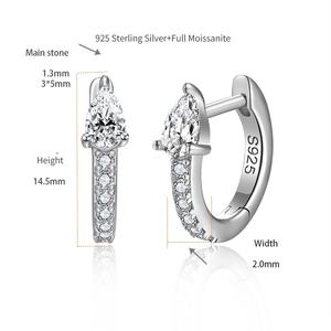 Boucles d'oreilles Ruizuan faites à la main en forme de goutte d'eau, en moissanite sans défaut, vente en gros, dernières tendances en matière de bijoux - Product Image 5