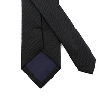 Cravate pour homme de haute qualité, noire, 100% soie jacquard tissée, style Shengzhou, personnalisée, ajustée et texturée, vente en gros de Chine