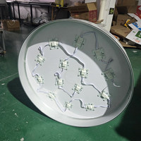 Boîte à lumière LED circulaire personnalisée, cadre en alliage d'aluminium, film souple UV, économie d'énergie, utilisation intérieure/extérieure, boîte à lumière publicitaire pour le commerce