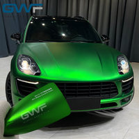 Film Vinyle Mat Chrome Vert pour Voiture, Décalcomanie de Recouvrement en PET avec Technologie Anti-Bulles, Accessoires de Décoration Intérieure et Extérieure pour Moto et Auto