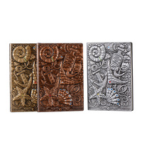 Carnet en cuir PU gaufré 3D vintage, logo personnalisé, format A5, motif océan, journal fait main, agenda rétro avec marque-page en ruban pour cadeau