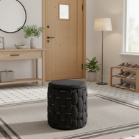 Pouf ottoman moderne en tissu velours, tabourets pouf, pouf de sol