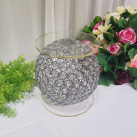 Support à gâteau en acrylique cristal, ensemble de 3 pièces (15, 20, 25 cm), centre de table sphérique scintillant pour mariage, anniversaire, table de desserts