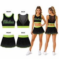 Seragam Cheerleading Mewah Berhias Rhinestone untuk Latihan, Diskon Besar