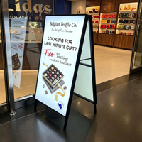 Panneau lumineux personnalisé en forme de A pour vitrine de chocolaterie, café, boutique, support de menu, panneau rétroéclairé