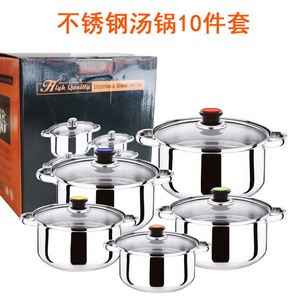 Lot de 10 ustensiles de cuisine en gros en stock en acier inoxydable pour la cuisson du lait et de la soupe - Product Image 2