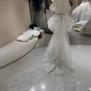 Vestidos de Novia DW0194 Únicos con Escote Corazón, Ilusión de Cristal, Borlas, Corte Sirena Ajustado, Cola Capilla, Encaje y Aplicaciones Florales - Product Image 3