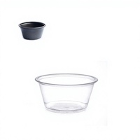 Gobelet à sauce jetable rond en plastique PP à paroi simple, sans BPA, à bas prix, échantillon gratuit, 1 oz, transparent