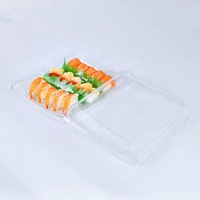 RESG rPET platos para cajas de sushi plateau à emporter pour emporter contenants jetables en plastique emballage boîte à sushi