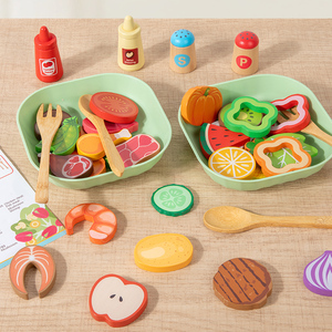 Juego de Juguetes de Madera <span class=keywords><strong>Shara</strong></span>, Simulación de Cocina de Verduras, Juguetes Educativos para Niños y Niñas - Product Image 4