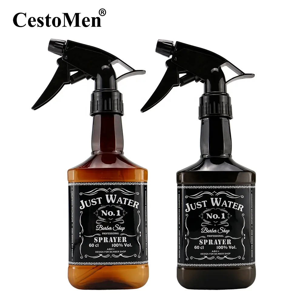 CestoMen Großhandel Retro Barbershop 320ml Kunststoff Friseur Sprüh flasche für Friseursalon