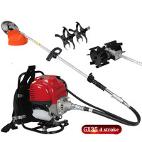 Débroussailleuse professionnelle à 4 temps pour sac à dos à essence GX35 coupe-herbe multifonction 9 en 1 coupe-arbre Mini motoculteur