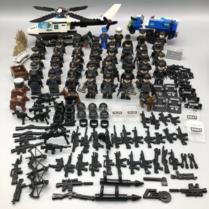 Bloques de Construcción de Plástico de Juguete: Tanque del Centro de Comando Relámpago de Fuerzas Especiales, Helicóptero Policial Antiexplosión, Jeep Hummer - Product Image 5