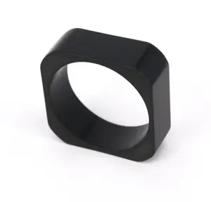 Op Maat Gemaakte Sieraden Zwart Titanium Ringen Mode Gravebare Producten Ring Trendy Hiphop Hand Gegraveerd Titanium Moer Ring