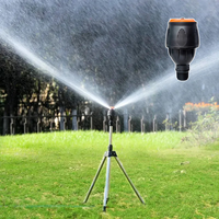Set Penyiram Taman Otomatis Putar 360 Derajat dengan Tripod Baja Anti Karat, Alat Penyiram Rumput dan Taman
