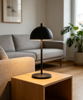 Lampe de table moderne en forme de champignon, lampe de bureau en métal noir, lampe de chevet minimaliste pour chambre à coucher, hôtel, décoration de la maison