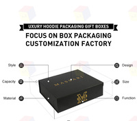 Boîtes d'emballage pour vêtements en tissu noir mat magnétique de luxe