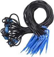 Kit d'irrigation goutte-à-goutte 4 voies pour plantes en pot, émetteurs-goutteurs araignées sur piquets pour système d'arrosage de jardin, serre, myrtilles et tomates