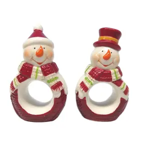 Christmas Snowman Ceramic Napkin Ring, Custom accept